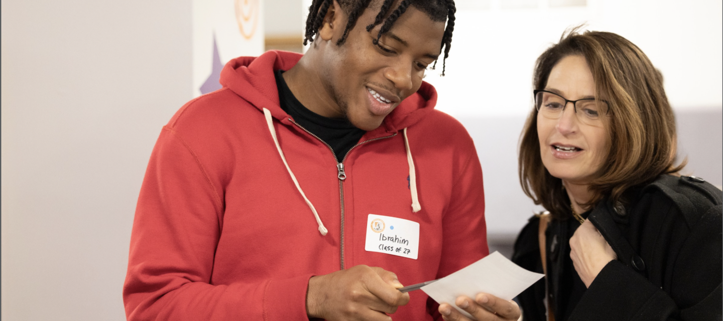 Prospective student with a faculty member